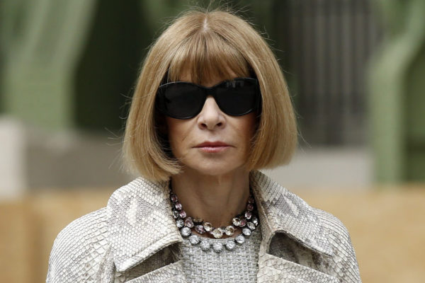 Editor-in-chief of American Vogue Anna Wintour arrives at German designer Karl Lagerfeld's Haute Couture Fall/Winter 2014-2015 fashion show for French fashion house Chanel in Paris